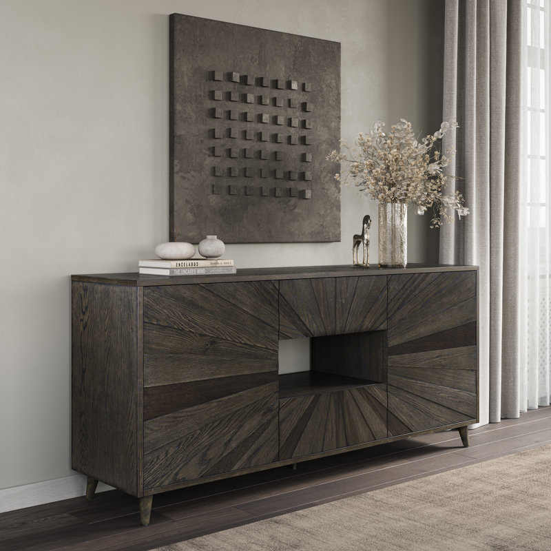Armoire de rangement Sylmar Fann, Bois brun foncé, L 70 po x P 18 po