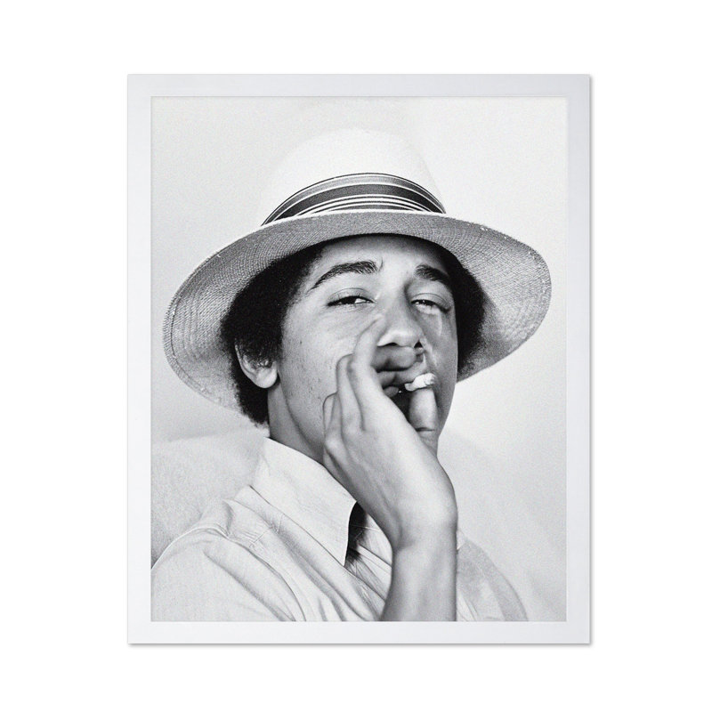 Young Obama, Poster, 24"H x 32"W, White Framed
