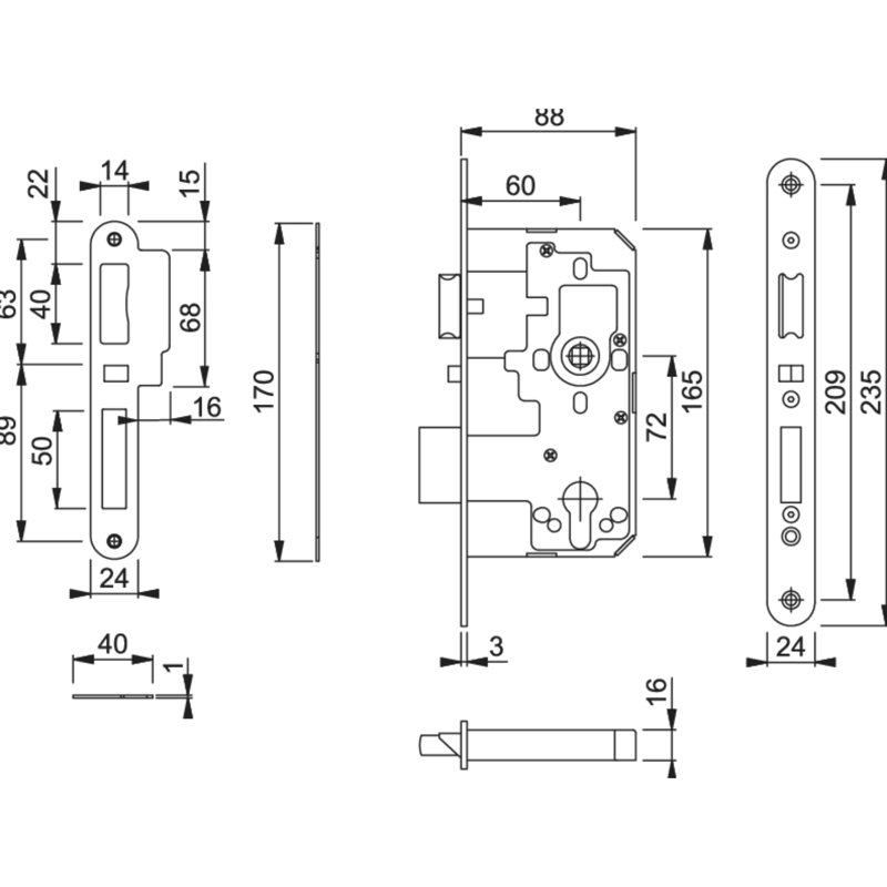 Stainless Steel Latch, Gold