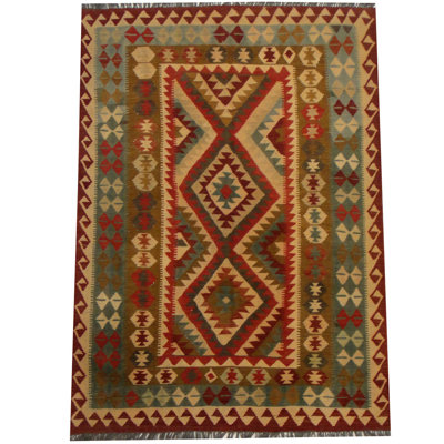 Tapis rouge tissé à la main Azpeitia