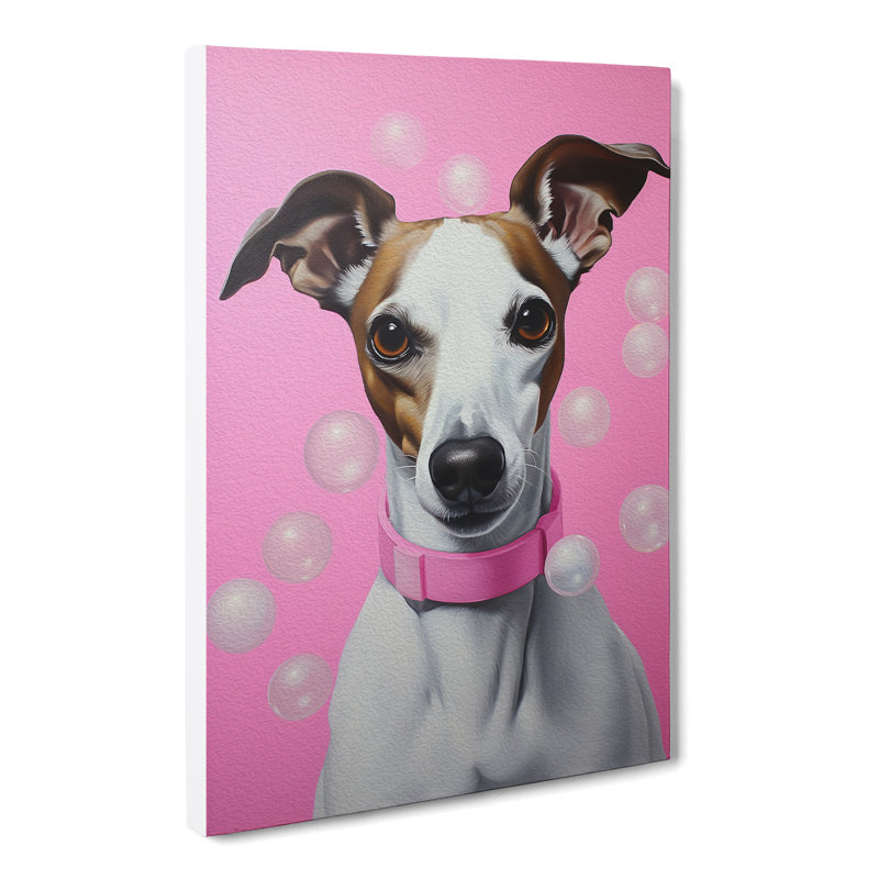 Whippet Bubble Gum - Wrapped Canvas, 76cm H x 50cm W x 3cm D