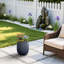 Pot à fleurs rond haut moderne de 12 po en béton bleu marine (intérieur amélioré) avec pot de drainage moderne avec trou de drainage-128757781-128757784