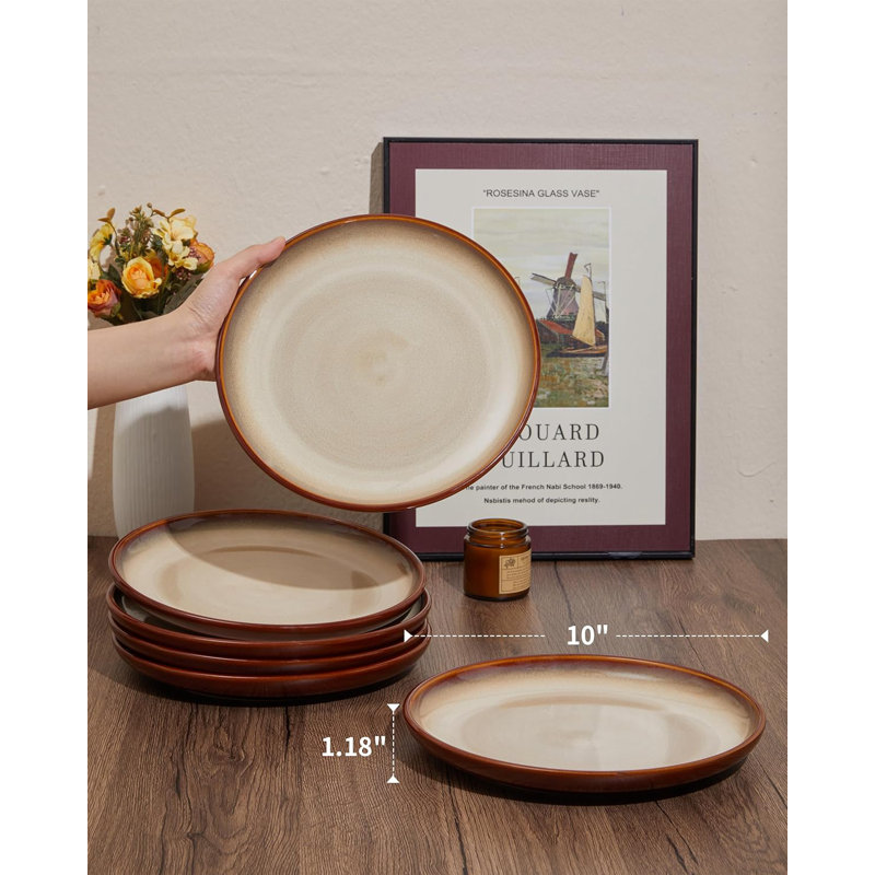 Ensemble de 6 assiettes plates 10 pouces