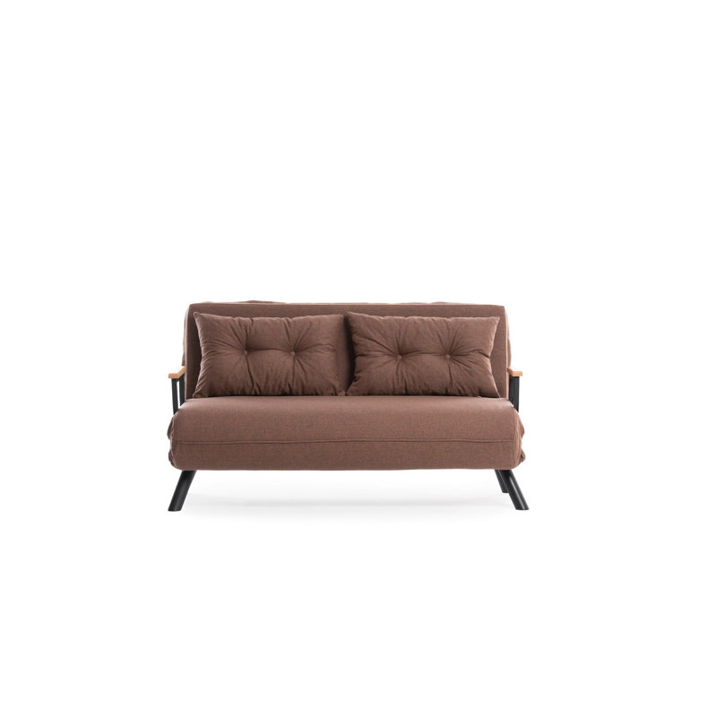Allinson 133cm Upholstered Convertible Sofa, Light Brown