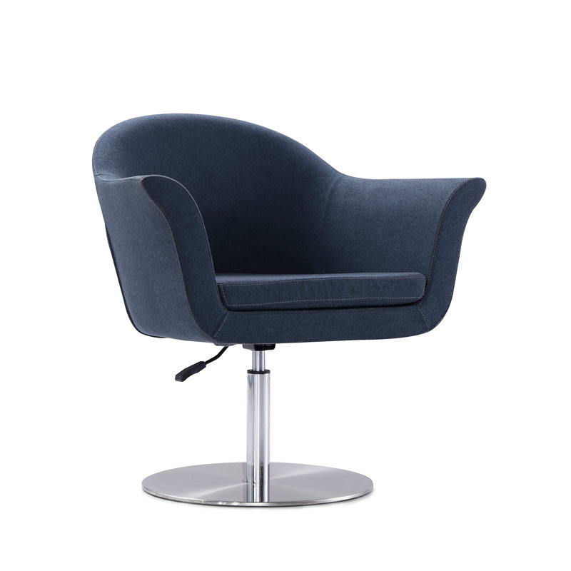 Luttrell Upholstered Swivel Armchair, Smokey Blue