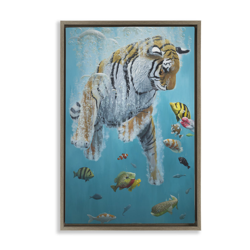 Cadre flottant nageant parmi les poissons, design par Heather, Cadre flottant orme Montalcino, H 25 po x l 17 po