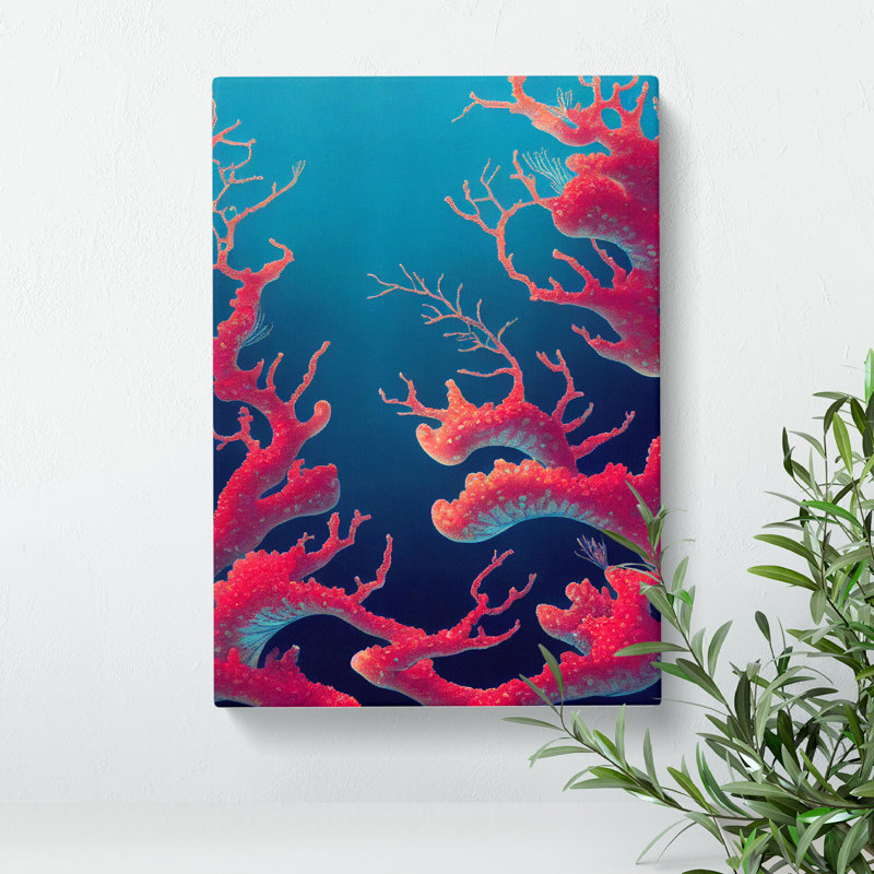 Stunning Coral - Wrapped Canvas Painting, 50cm H x 35cm W x 3cm D