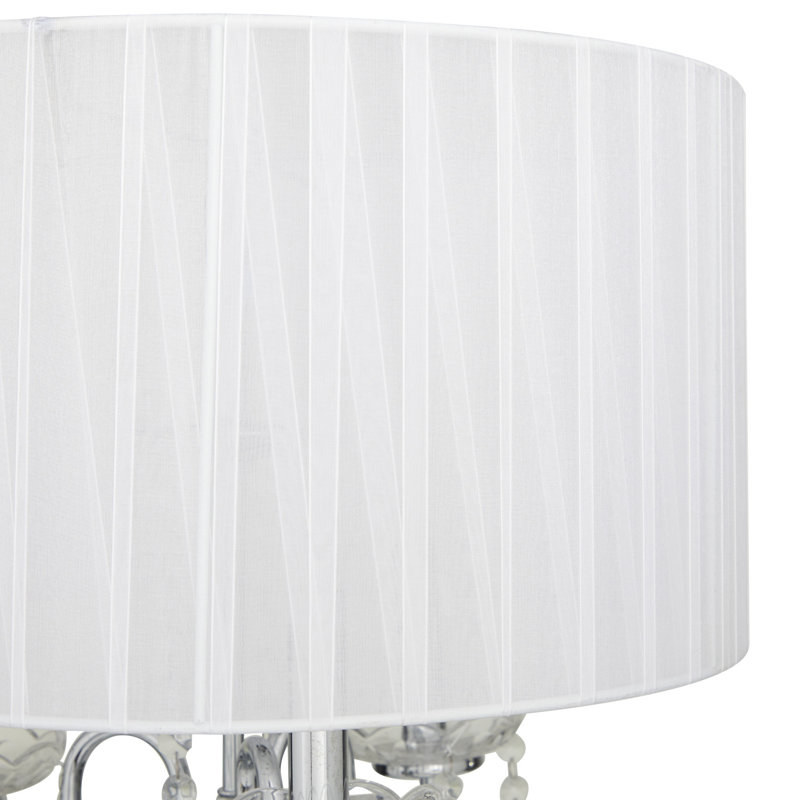 Drewey Metal Buffet Lamp, Silver, White