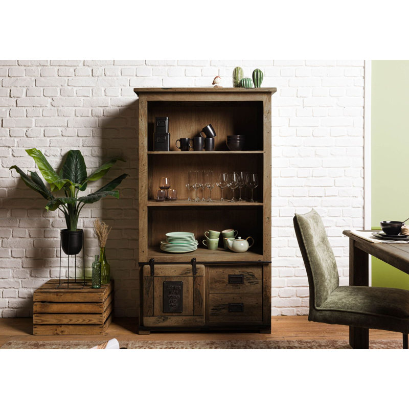175 cm H x 100 cm W Solid Wood Standard Bookcase, Brown