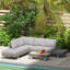 Outsunny 3 Pieces Rattan Garden Furniture Set Sofa Set 5-Seater Light Grey
