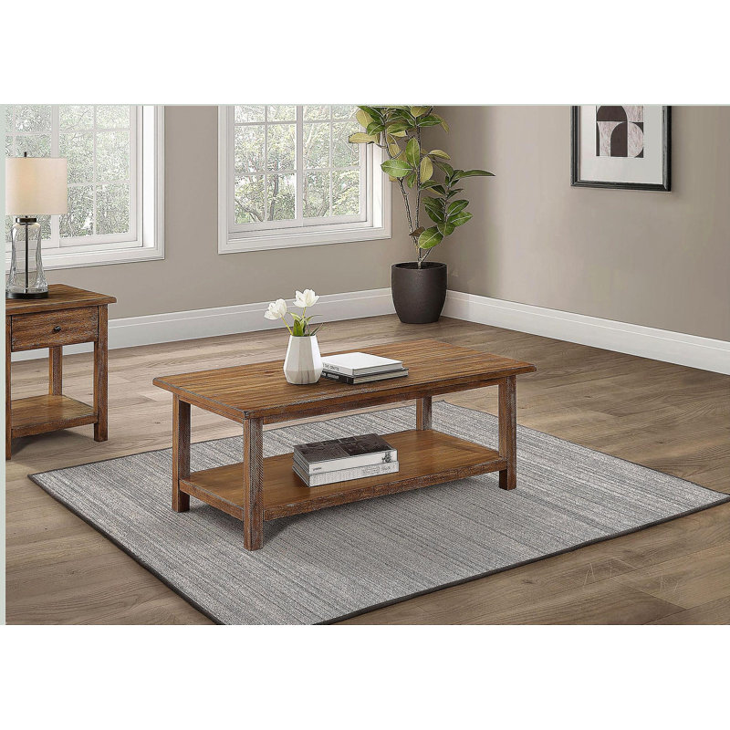 Ensemble de tables basses et 1 table de bout Castleton Brown 2 pièces, Brun