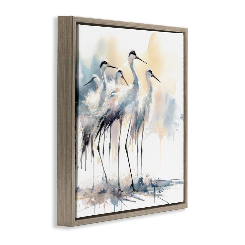 Cadre flottant Coastal Serenity Sea Birds, design par Sally Kaye Barlow / Makaio Design, H 18 po x l 18 po