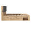 Natural Oak Effect Wooden Bed with 3 Drawers & LED Reading Light-1841214112