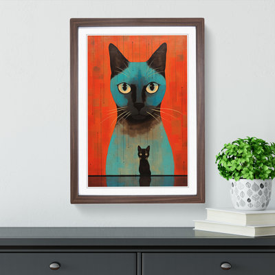 Siamese Cat No.3 - Single Picture Frame Print on Wood