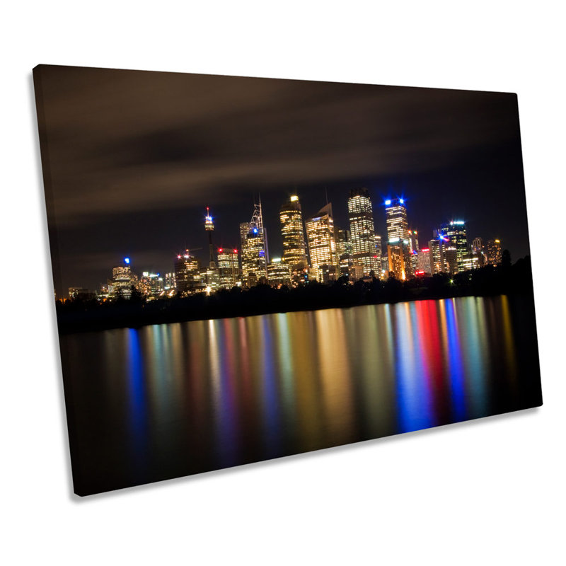 Sydney City Skyline Australia - Wrapped Canvas Print, 50.8cm H x 76.2cm W x 2cm D