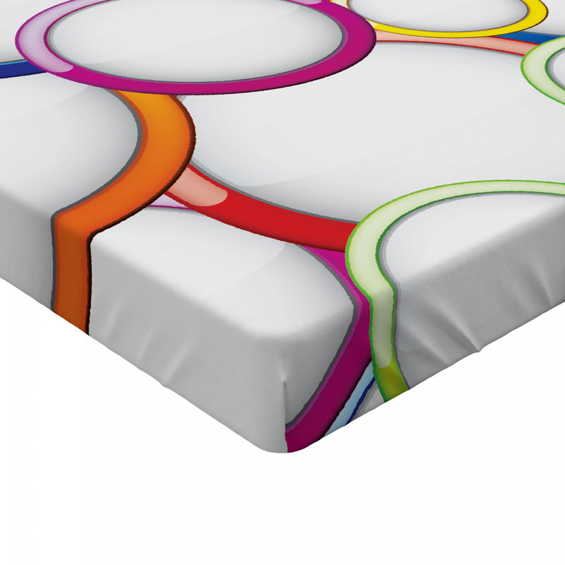 Microfiber Geometric Fitted Sheet, Full Fitted Sheet