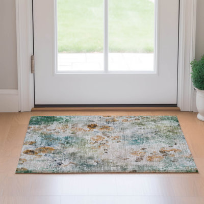 Premium Machine Washable Prisco Teal Rug