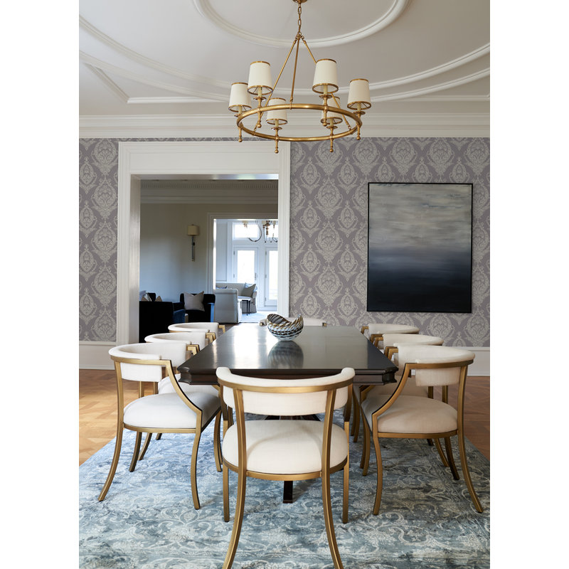 Raido Damask Wallpaper Roll, Purple