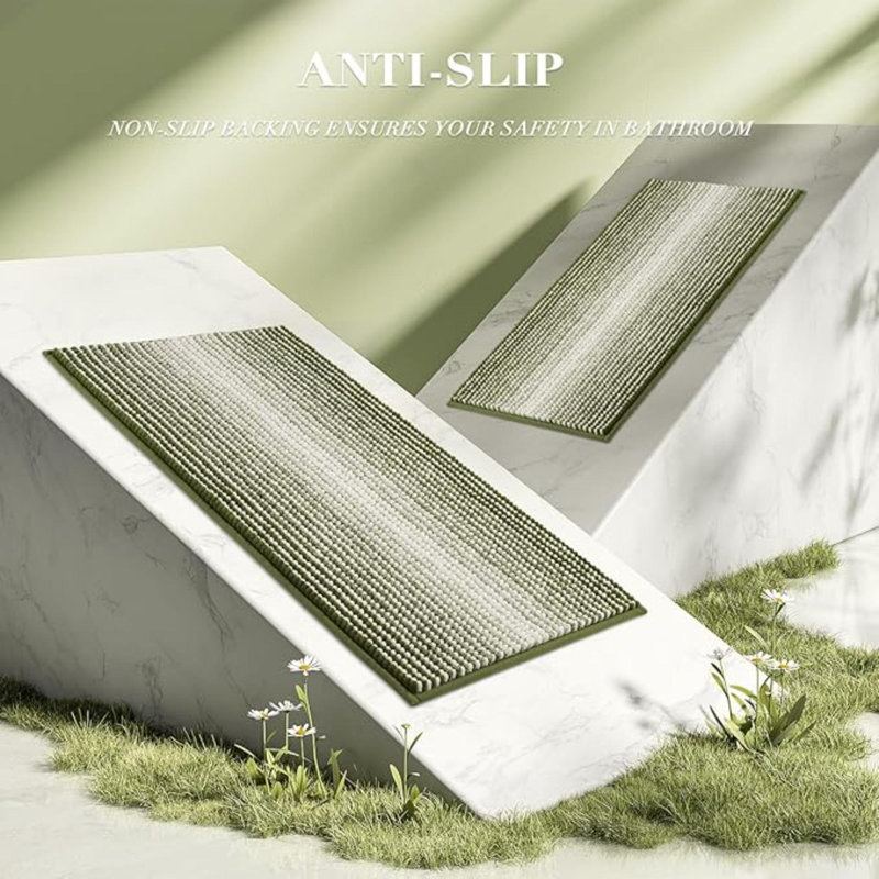 Ensembles de tapis et de tapis, 2 pièces en chenille épaisse absorbante, tapis antidérapants doux pour la salle de bain, lavable à la machine