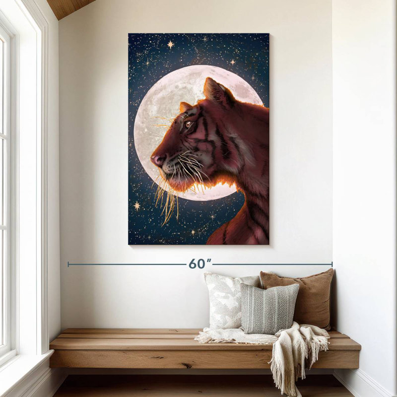 Brampt Moon And Tiger, 48" H x 32" W
