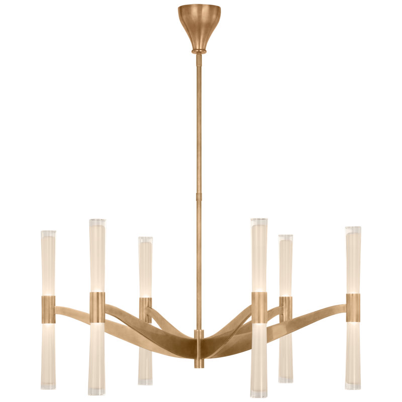 Brenta 12 - Light LED Chandelier, Hand-Rubbed Antique Brass