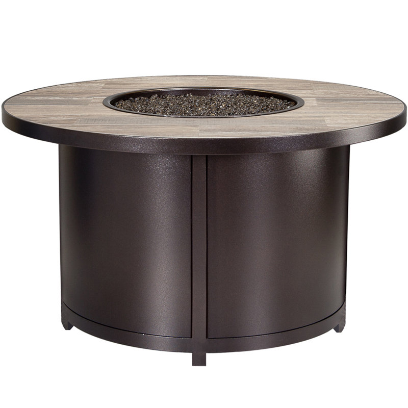 Capri Iron Outdoor Fire Pit Table, 24" H x 42" W x 42" D, Summit Gray, Graphite