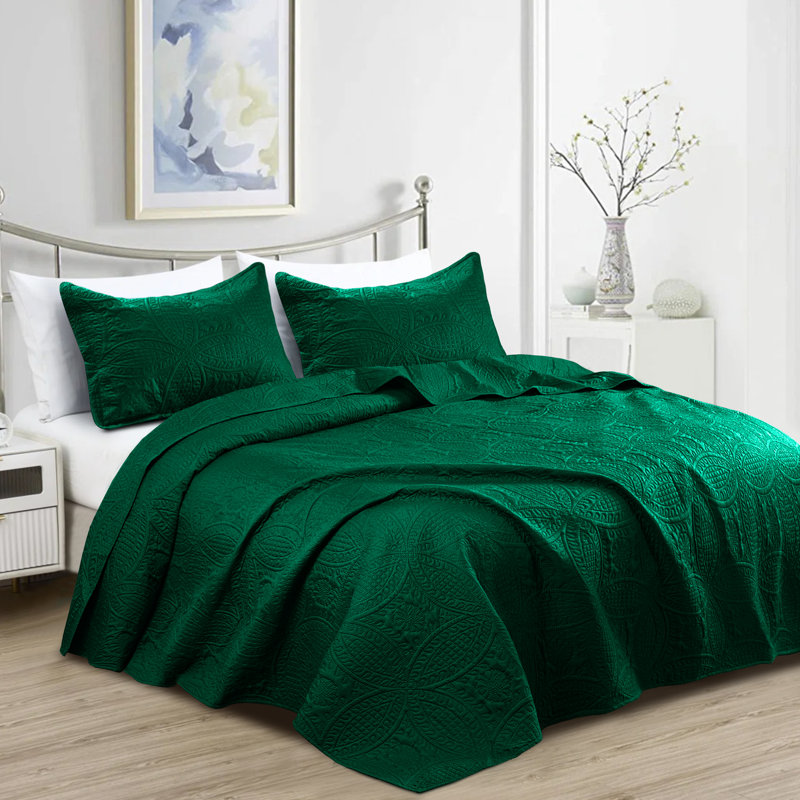 Ensemble de couvre-lit 3 pièces - Ensemble de courtepointe réversible - Couvre-lit léger en microfibre pour très grand lit simple