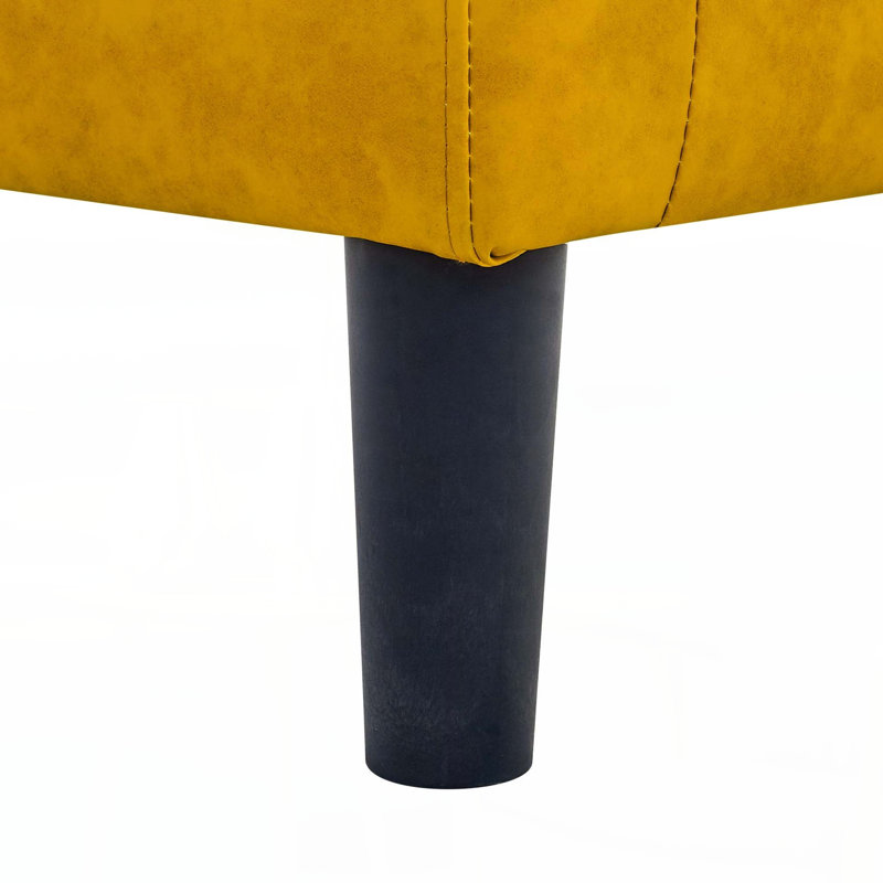 Fauteuil demi-tonneau en cuir synthétique avec repose-pieds, Jaune