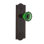 Emerald Crystal Interior Mortise Door Knob with Meadows Long Plate