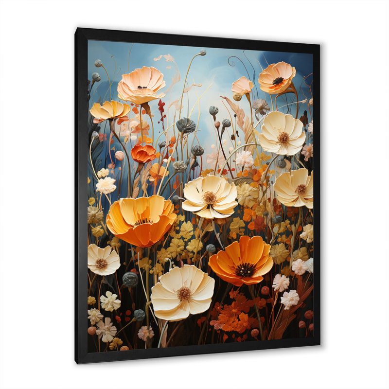 Darthula, coquillages surréels abstraits sur toile, Cadre photo noir, H 32 po x l 24 po x P 1 po