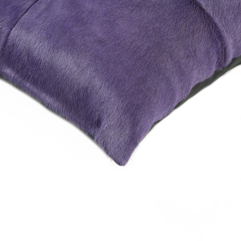 Torino Leather Throw Pillow, Solid Color, Purple