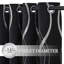 Thermal Door Curtains Blackout Foil Black Silver Wave Line Printed, 132 x 213 cm,2 Panels