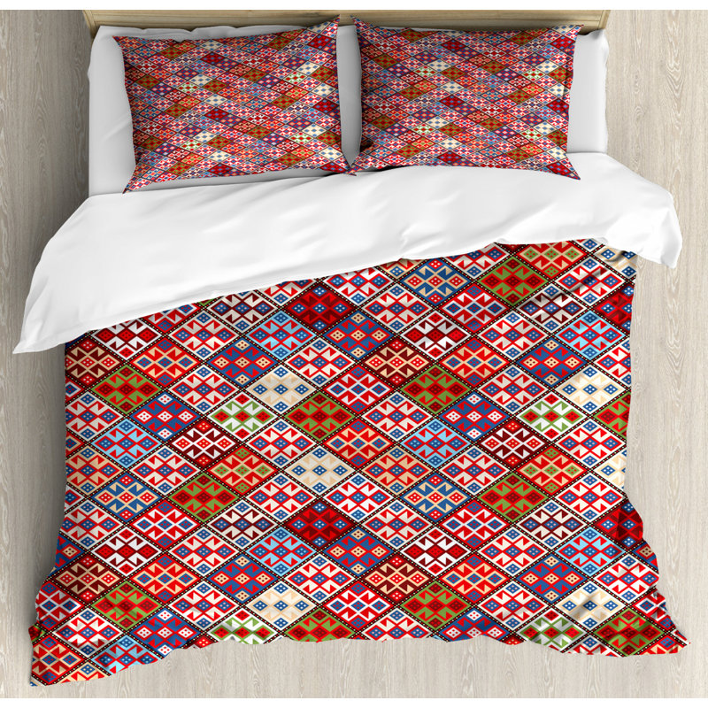Rustic Polyester Plaid Duvet Cover, King Duvet Cover + 2 Standard Shams