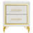 2 Drawers Wooden Nightstand With Metal Handles-1869307088