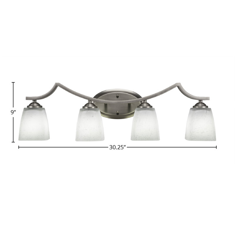 Zilo 4 Light Bath Bar Shown In Graphite Finish With 4.5" Square White Muslin Glass, Graphite