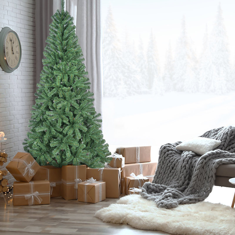 Arbre de Noël artificiel de 7 pi avec 774 pointes, branches articulées pour une installation et un rangement simples, support en métal stable - super petit bureau pour une fête facile