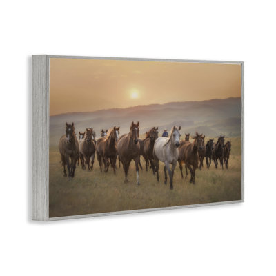 Troupeau de chevaux en voyage, estampe numérique, conception de PHBurchett