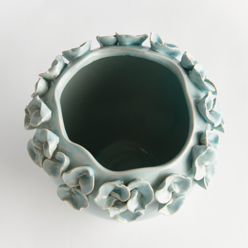 Petite Fleur Handmade Clay Table Vase, 9"