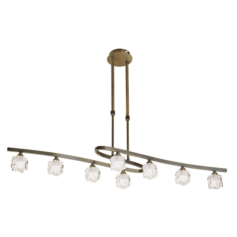 Knutson 8 - Light Polished Chrome Kitchen Island Pendant, Antique Brass