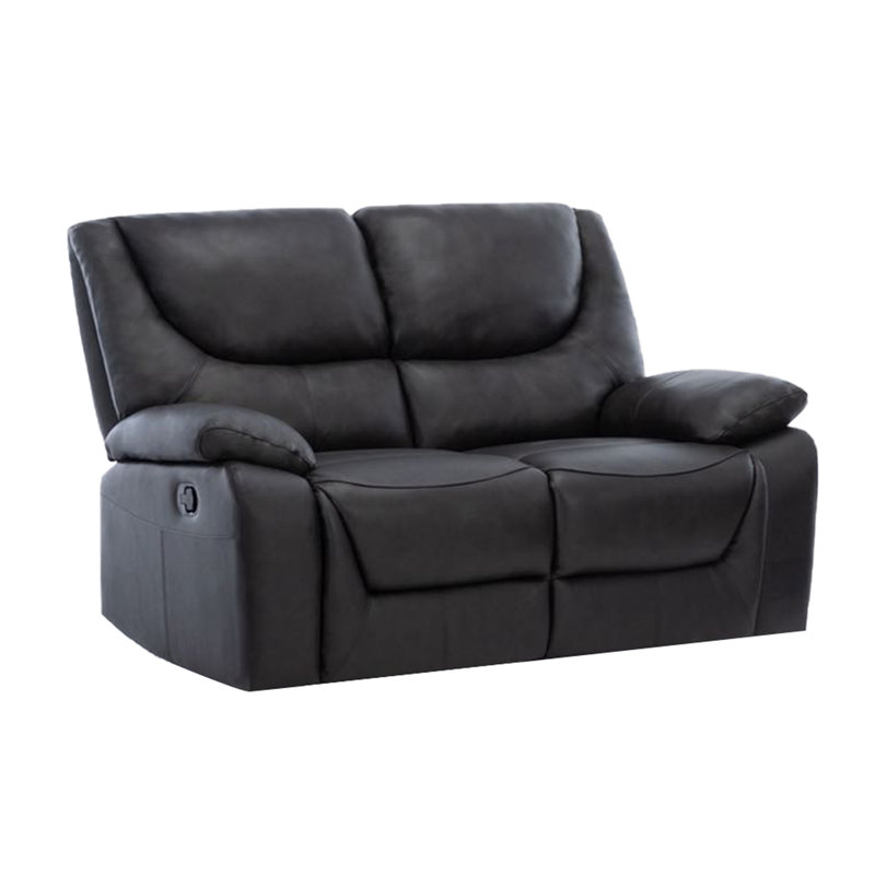 Candeloro Upholstered 60.5'' Reclining Loveseat, Charcoal Leather Match