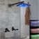Rainfall shower system with handheld sprayer and thermostatic mixing valve