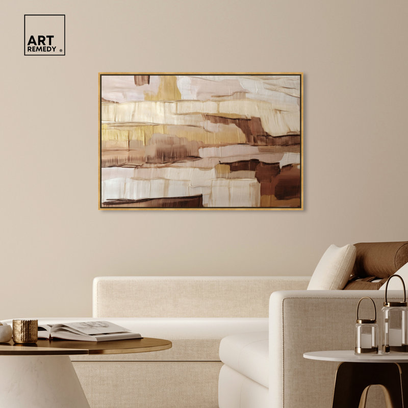 Art mural abstrait Afrique Boho par Art Remedy, Cadre doré, H 11 po x l 16 po