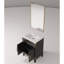 24 po De salle de bain en chêne noir l 18 po x P 18 po avec plateau en acrylique et miroir à fermeture douce-121054689