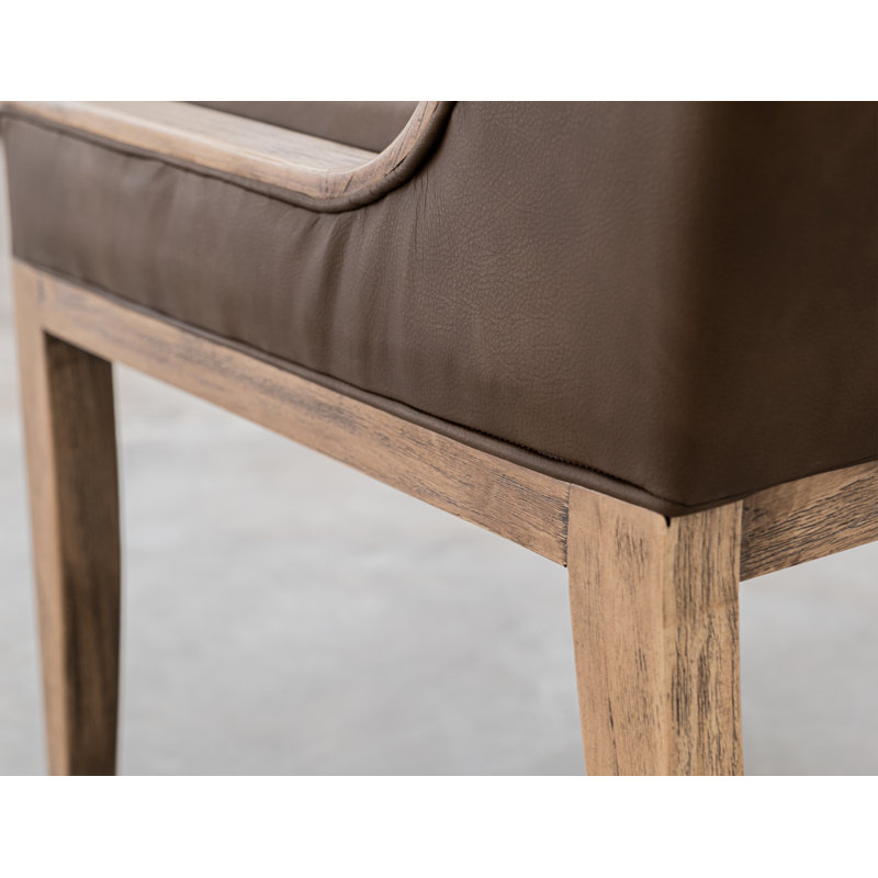 Chaise rustique rembourrée, Brun
