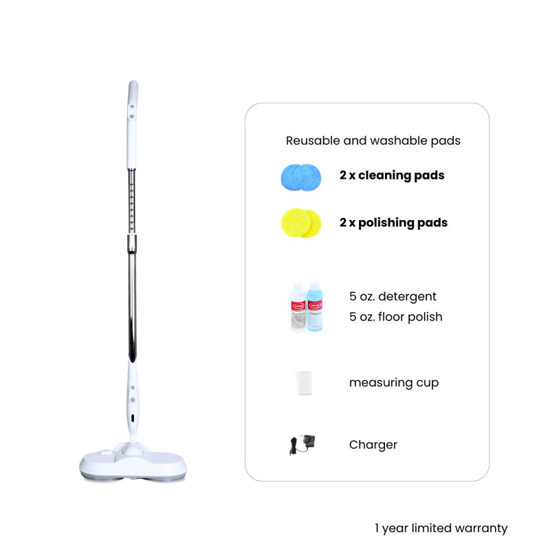 Electra Cordless Lightweight Electric Spray Mop Floor Polisher and Surface Cleaner