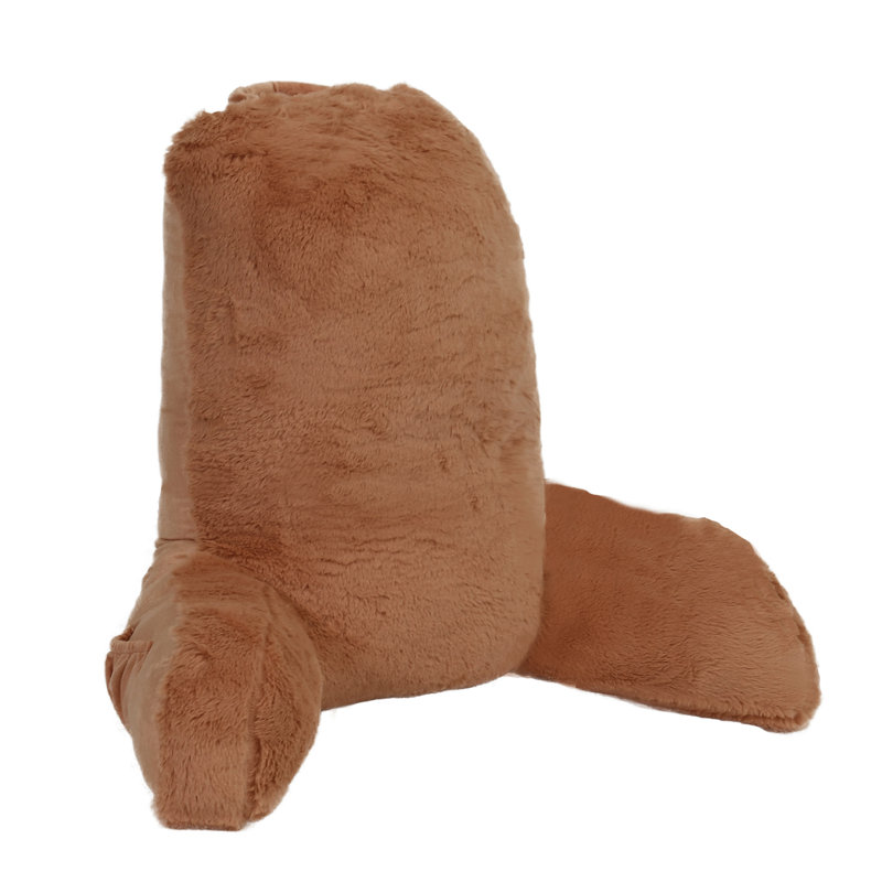 Fox Faux Fur Backrest Pillow Cover, Umber