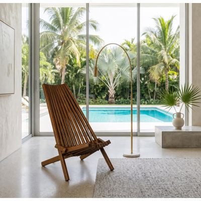 Lashawn Acacia Outdoor Lounge Chair