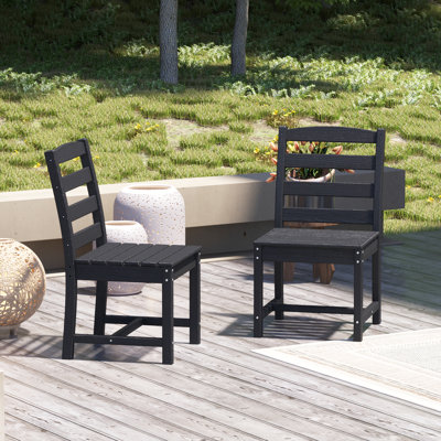 2-PC HDPE All-Weather Indoor/Outdoor Dining Chairs by Lark Manor