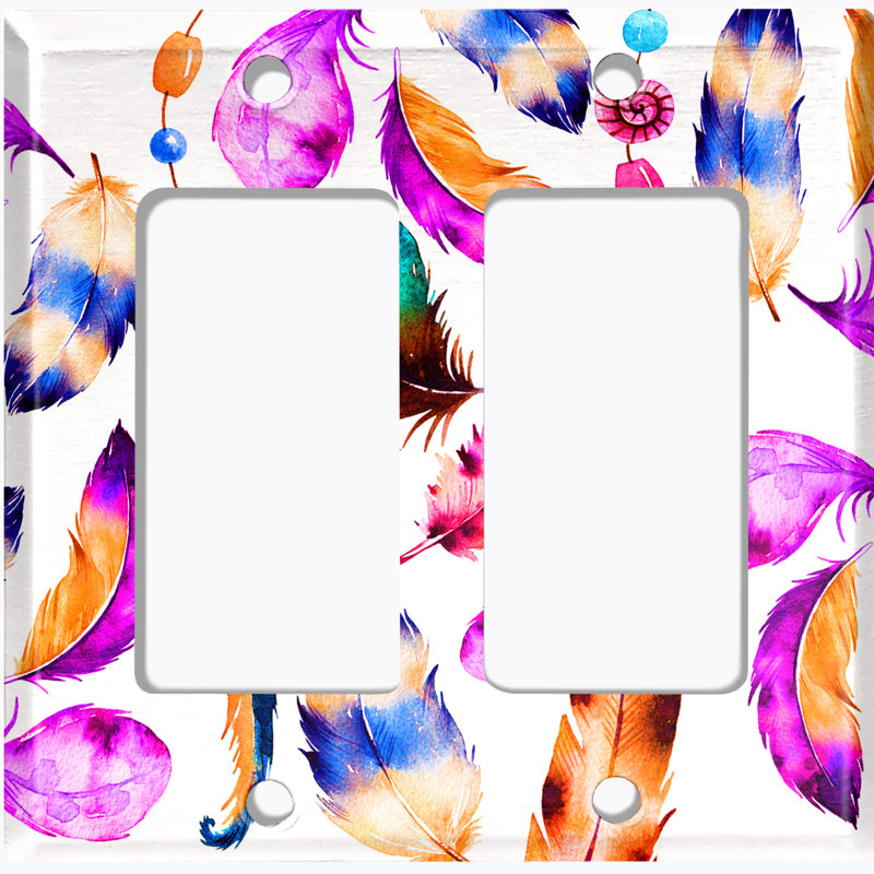 Patterned 2 - Gang Toggle Light Switch Standard Wall Plate