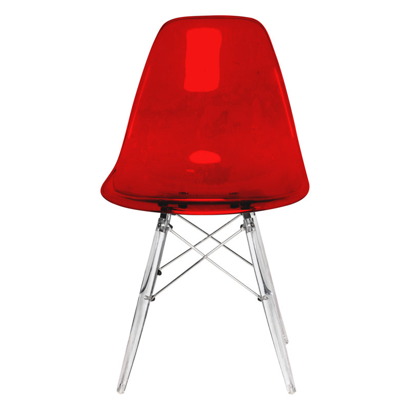 Culley Modern Acrylic Side Chair – Armless Transparent Accent Chair Lightweight Molded Plastic Seating for Dining Room, Kitchen, Vanity, Office, or Banquet